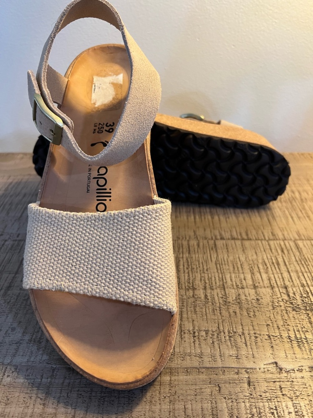 NEW - Birkenstock Papillio Glenda Suede/Leather Textile Sandals in Sandcastle